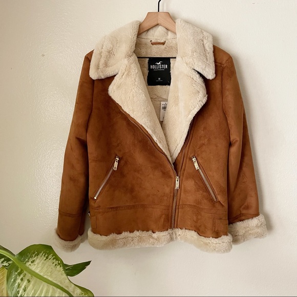 Hollister Jackets & Blazers - Hollister | Faux Shearling Biker Jacket
